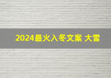 2024最火入冬文案 大雪